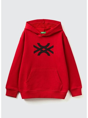 Benetton Koyu Kırmızı Erkek Çocuk Sweatshirt 3J68C202M