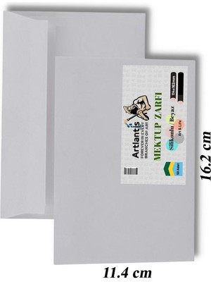 Artlantis Mektup Zarfı Silikonlu 114X162 mm 50 Adet 1 Paket Artlantis Cırtlı Beyaz Zarf Takı Zarfı Düğün Para Zarfı
