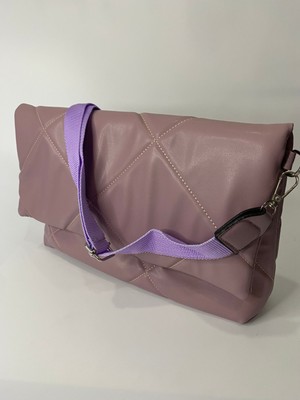 Pink Clutch Çanta Gülkurusu Lila Askılı 35X20