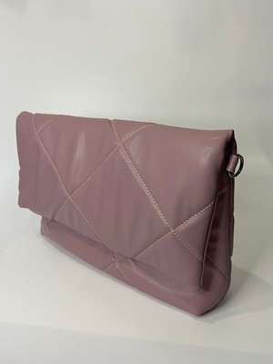 Pink Clutch Çanta Gülkurusu Lila Askılı 35X20