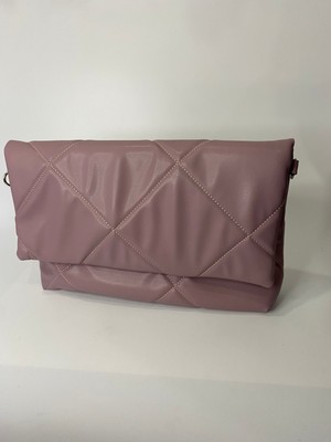 Pink Clutch Çanta Gülkurusu Lila Askılı 35X20