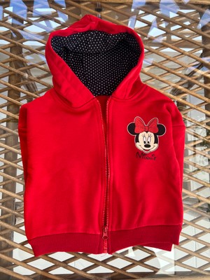 Orca Kids Fashion 1-5 Yaş Arası Minnie Mause Puantiyeli Kapüşonlu Ceket Kırmızı