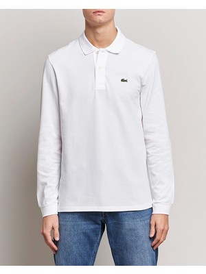 Lacoste Erkek Beyaz Polo Yaka Uzun Kollu Sweatshirt