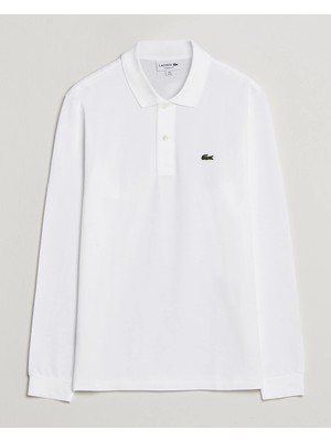 Lacoste Erkek Beyaz Polo Yaka Uzun Kollu Sweatshirt