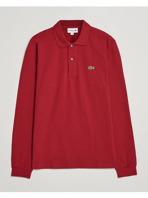 Lacoste Erkek Bordo Polo Yaka Uzun Kollu Sweatshirt