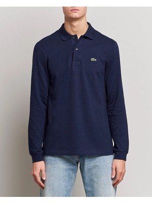 Lacoste Erkek Lacivert Polo Yaka Uzun Kollu Sweatshirt