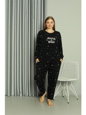Akbeniz Welsoft Polar Kadın Büyük Beden Pijama Takımı 808043