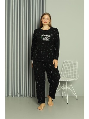 Akbeniz Welsoft Polar Kadın Büyük Beden Pijama Takımı 808043