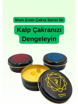 Mum Evim Kalp Çakrası Meditasyon Mumu: Yeşim Taşı ve Sandal Ağacı Kokusuyla El Yapımı Kokulu Doğal Soya Mumu