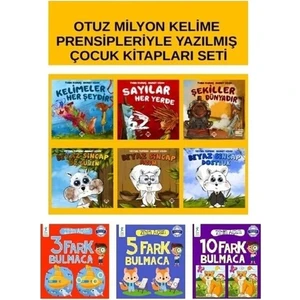 Otuz Milyon Kelime Prensipleriyle Yazılmış Çocuk Kitapları Seti - Zihin Açan Fark Bulmacalar 3 Kitap Seti