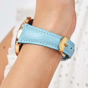 Samsung Galaxy Watch Kadın Deri Kordon Samsung Watch4 Watch5 Watch 6 Watch 5 Pro 40MM 43MM 44MM 45MM 46MM 47MM 20MM Hakiki Deri Kayış Mavi