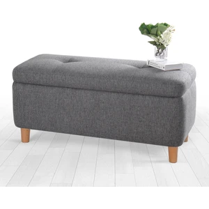 Lorence Home Rocio Sandıklı Bench Puf Koyu Gri