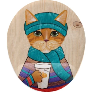 Baskı Tech Hipster Kedi Bilek Destekli Mouse Pad