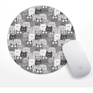 Baskı Tech Sevimli Gri Kediler Mouse Pad