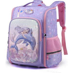 Love Home 2023 Yeni Kız Ilköğretim Okulu Çocuk Okul Çantaları 1-3 Sınıf Hafif Sırt Çantası Denizkızı Küçük (Yurt Dışından)