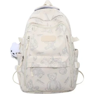 Love Home 2023 Yaz Yeni Okul Çantası Graffiti Ayı Yansıtıcı Sırt Çantası Üniversite Öğrencisi Moda Seyahat Sırt Çantası (Yurt Dışından)