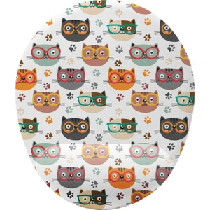 Hipster Kedi Desenli Bilek Destekli Kaymaz Buruşmaz Kırılmaz Mouse Pad