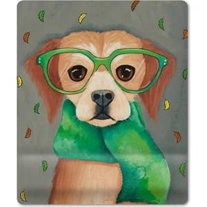Baskı Tech Hipster Köpek Bilek Destekli Mouse Pad