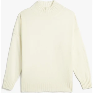 Dik Yaka Tunik Örgü Uzun Kollu Ribanalı