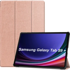 Shin-Wo Samsung Galaxy Tab S9 Plus Folio Kılıf Çok Açılı Standlı Ince Hafif Koruyucu Kapak (Yurt Dışından)