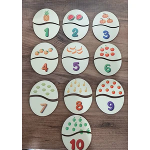 Novatoys Ahşap Çatlak Yumurtalar Eşleştirme Kartları Sayılar
