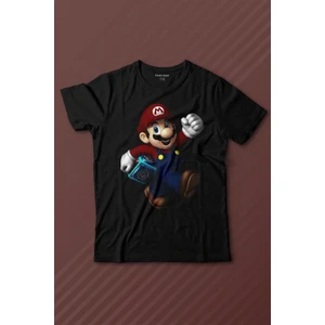Kendim Seçtim Yeni Süper Mario Bros Mario Baskılı Tişört Çocuk T-Shirt