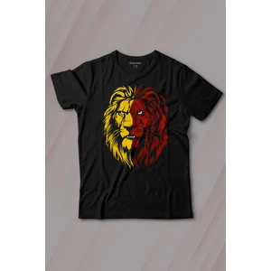 Kendim Seçtim Aslan Kafası Sarı Kırmızı Yeleli  Baskılı Tişört Çocuk T-Shirt
