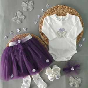 Kids Papatyalı Tütü Kız Bebek Elbisesi Yeni Doğan Mevlütlük Papatyalı Kız Bebek Doğum Günü Hediyesi