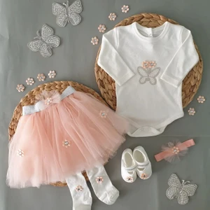 Kids Papatyalı Tütü Kız Bebek Elbisesi Yeni Doğan Mevlütlük Papatyalı Kız Bebek Doğum Günü Hediyesi