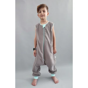 Pamuk Pazen Kolsuz Mikro Polar Bebek Çocuk Uyku Tulumu 18-22 Derece Gri