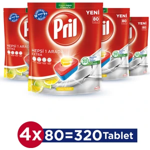 Hepsi Bir Arada Extra Bulaşık Makinesi Deterjanı 80 Tablet x 4 Adet