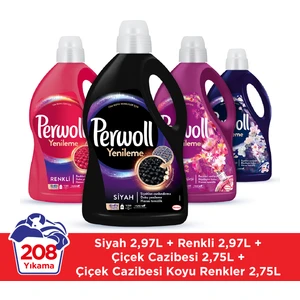 Yenileme Çiçek Cazibesi Renkliler 2.75L & Perwoll Yenileme Çiçek Cazibesi Koyu Renkliler 2.75L & Perwoll Yenileme Renkli 2.97L & Perwoll Yenileme Siyah 2.97L (4'lü Set)