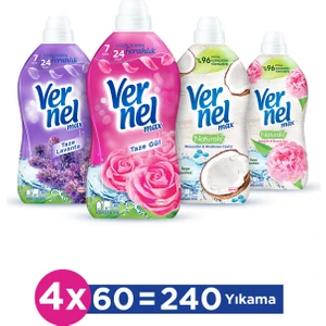 Max Taze Gül 1.44L & Vernel Max Taze Lavanta 1.44L & Vernel Max Naturals Mineraller ve Hindistan Cevizi 1.44L & Vernel Max Naturals Şakayık ve Beyaz Çay 1.44L