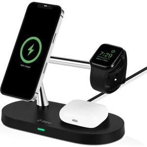Aircharger Quattro M Magsafe Uyumlu Iphone+Applewatch+Airpods LED Li Kablosuz Hızlı Şarj Standı