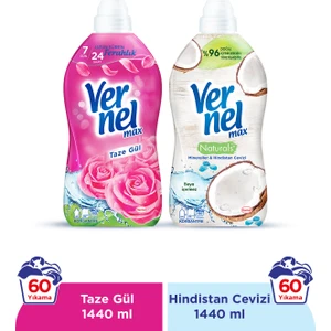 Max Taze Gül 1.44L & Vernel Max Naturals Mineraller ve Hindistan Cevizi 1.44L (2'li Set)