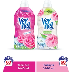 Max Taze Gül 1.44L & Vernel Max Naturals Şakayık ve Beyaz Çay 1.44L (2'li Set)