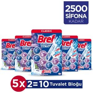 Power Aktiv Katı Tuvalet Bloğu 5 Adet Lavanta İkili (5'li Set)