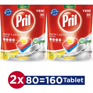 Hepsi Bir Arada Extra Bulaşık Makinesi Deterjanı 80 Tablet x 2 Adet