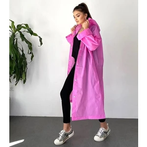 Dzc Kuzenler Avm Kadın Yağmurluk Kapüşonlu Çıtçıtlı Eva Yağmurluk Rüzgarlık Pembe