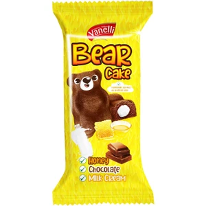 VANELLI BEAR Ballı Sütlü Kremalı Çikolatalı Kek 40GR(1 KUTU)
