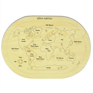 Capella Wood Works Capellawoodworks Dünya Haritası Puzzle Bultak Yapboz