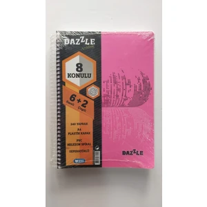 A4 Boy 6+2 Ayraçlı Defter Dersane Defteri (6 Kareli 2 Çizgili )240 Yaprak Dazzle