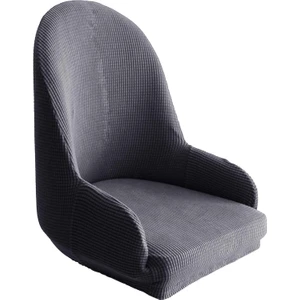 Polyester Sırtlı Sandalye Kılıfı Eğ Kol Sandalye Barlar Kafeler Dekor Gri (Yurt Dışından)