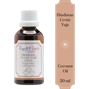 Rose Miracle  Hindistan Cevizi Yağı 50ml Besleyici Etkili %100 Saf Soğuk Sıkım Organik