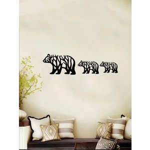 Capella Wood Works Capellawoodworks Duvar Süsü Lazer Kesim Dekoratif Ahşap Anne Ayı ve Çocuklar 3lü Set