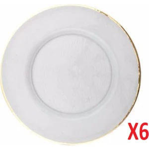 Dokulu Altın Rim Cam Supla 33CM 6'lı 04FIA000838
