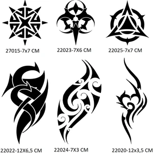 Airbrush Tattoo Tribal Kol Bacak 6 Adet Geçici Dövme Şablonu Sadece Desen