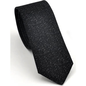 Füme Kırcıl Siyah Dokuma Kumaş Mendilli Slim Fit Kravat SDK230916