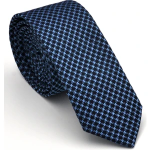 Mavi Kaz Ayağı Lacivert Dokuma Kumaş Mendilli Slim Fit Kravat SDK230904