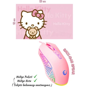 Pink Baby Set, Rampage SMX-G68 Spear  7200DPI Rgb Ledli (Makrolu) Mouse+Hello Kitty 23X18 Mouse Pad